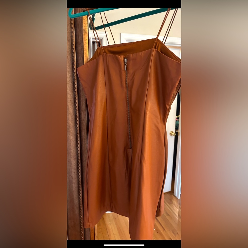 Faux leather mini dress size m